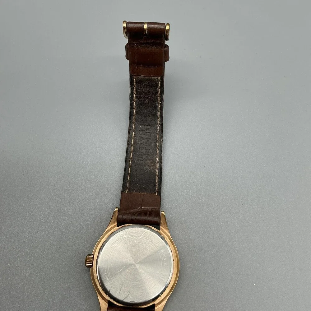 Bulova Womens Watch 28mm Rose Gold Tone 97L112 Brown Leather New Battery